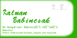 kalman babincsak business card